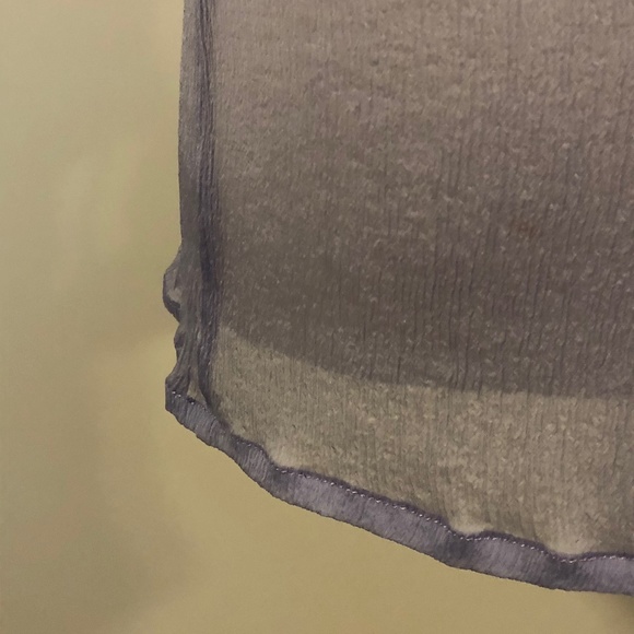 Lilac Silk Ruffled Prada Blouse/Button-Down - Picture 14 of 15